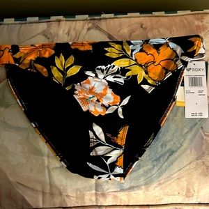 Roxy NWT size large bikini bottoms hibiscus flower swim bottoms